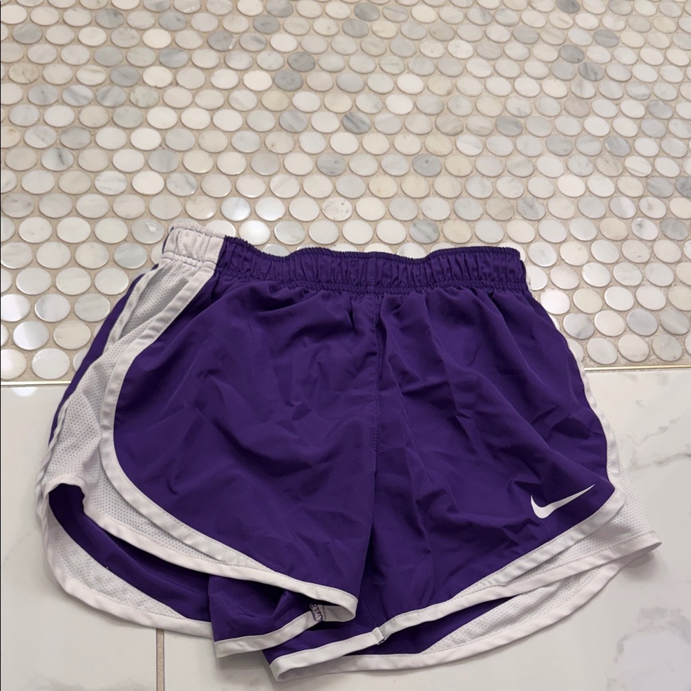 Nike Women's Athletic Shorts in Purple and White